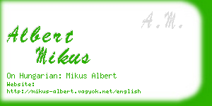 albert mikus business card